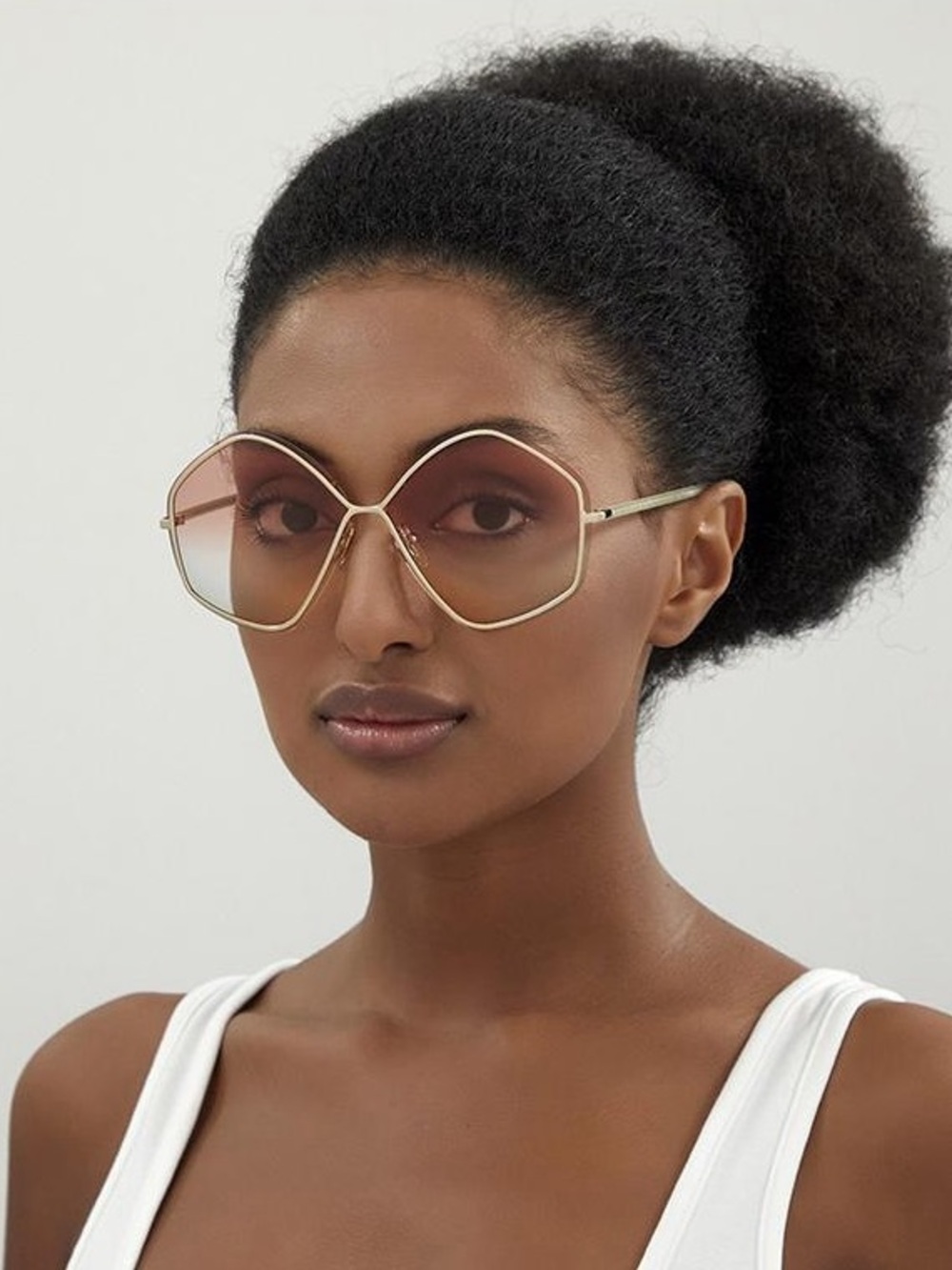 Chloé Layha Gold Nude Brown Gradient Sunglasses CH0065S